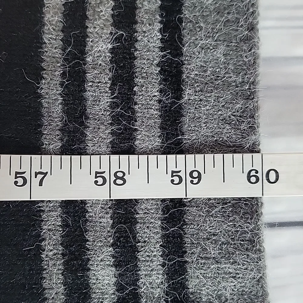 Scarf Striped Black and Gray In A Soft Acrylic Knit  Unbranded 60